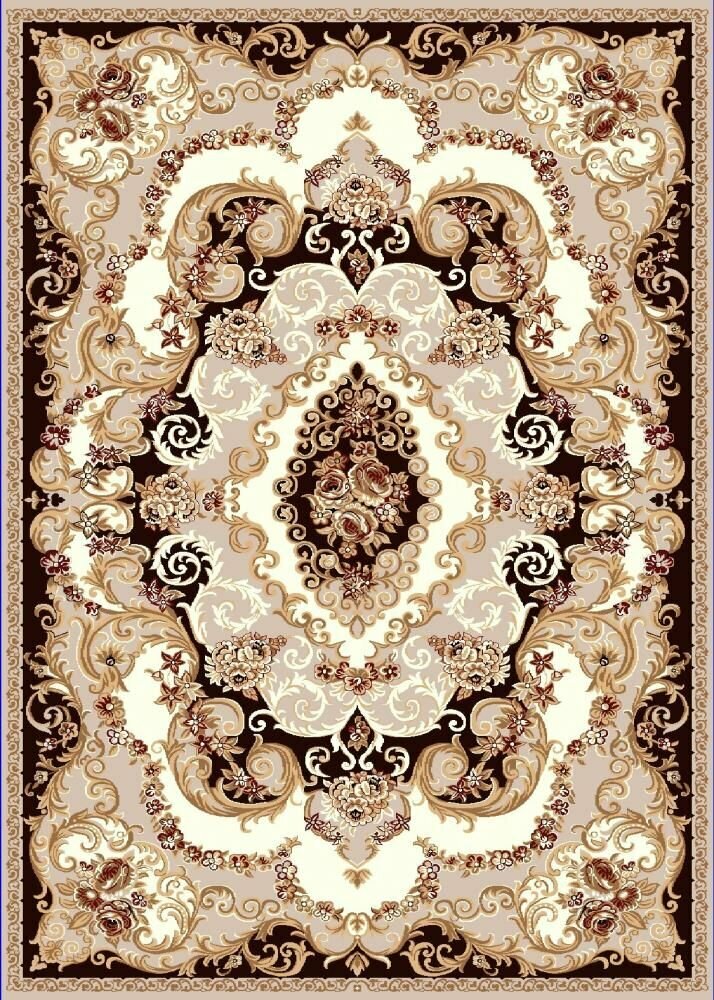 Ковер Модерн Бал текстиль Elegant KZ W678B beige-brown Бежевый; Коричневый 08 м на 15 м