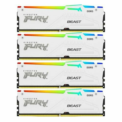 Оперативная память Kingston Fury Beast KF552C40BWAK4-64 DDR5 - 4x 16ГБ 5200МГц DIMM White Ret 31260₽