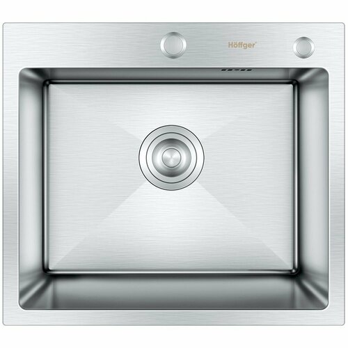 фото Мойка для кухни hoffger 5045 satin eco (сталь сатин), 50x45, нержавеющая сталь, врезной монтаж