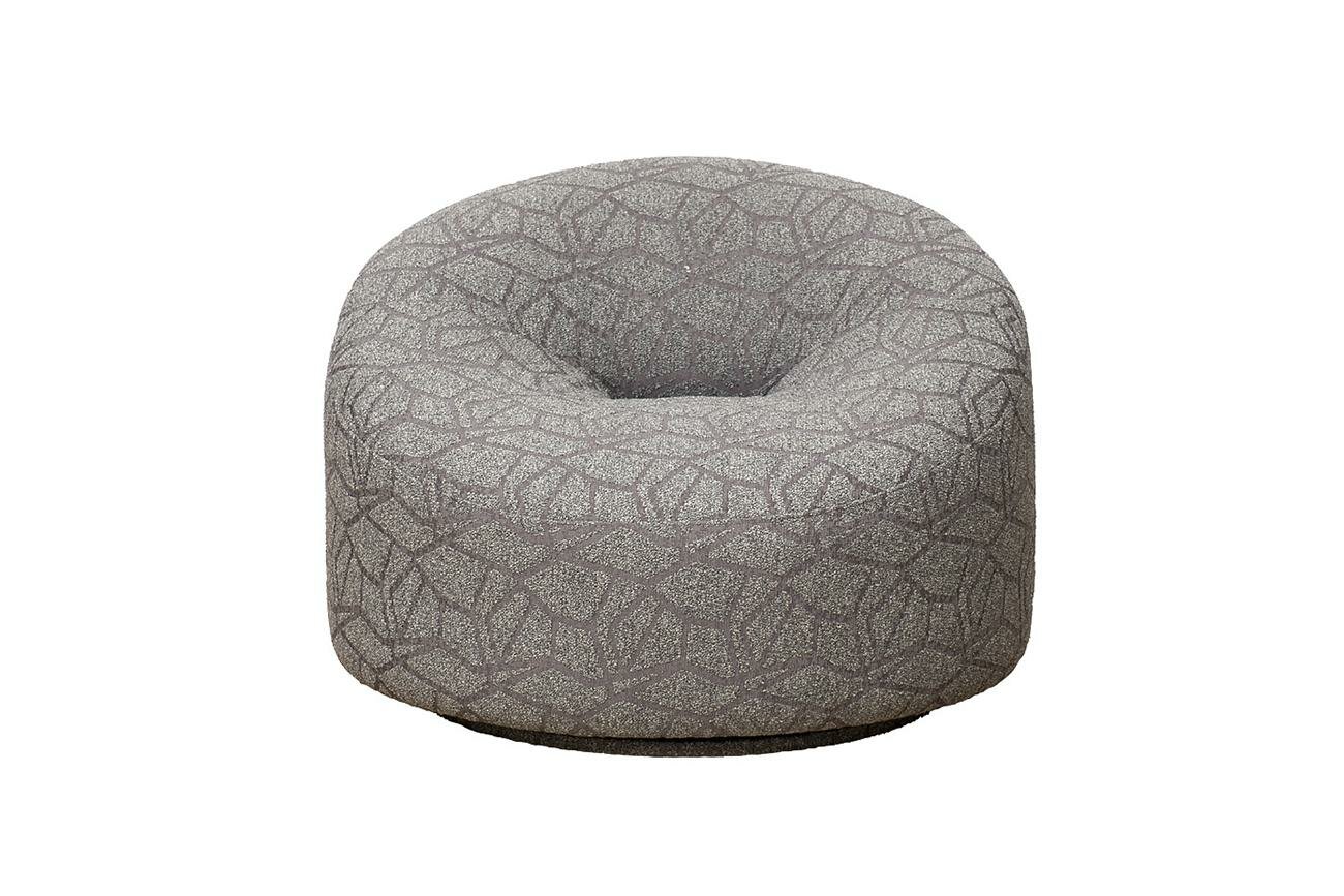 Мебель Garda Decor Кресло поворотное LUNA букле серый Buta5403-SER 98*90*69см арт. LUNA-3K-BUTA5403-SER