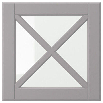 фото Будбин, Стеклянная дверца с переплетом, серый 40x40 см 004.001.64