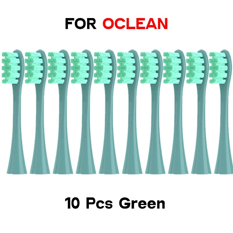 Насадки для зубных щеток Oclean, 10 шт, мягкие, DuPont, 10Green