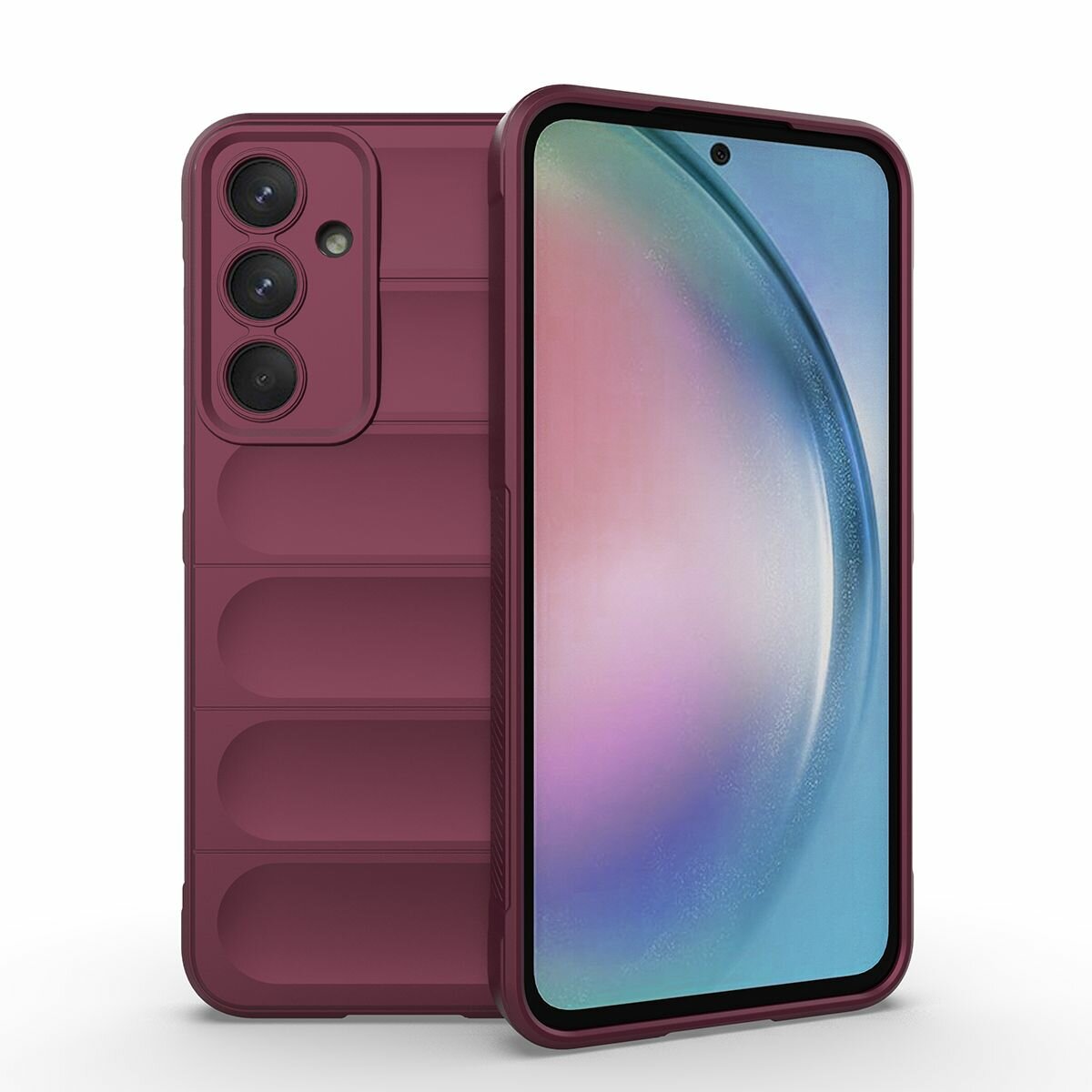 Противоударный чехол Flexible Case для Samsung Galaxy A55 5G бордовый
