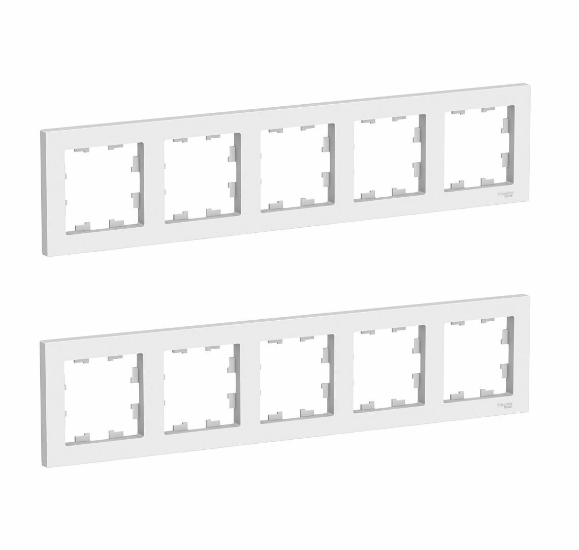 Рамка 5 постов Schneider Electric ATLASDESIGN, белый ATN000105 2 штуки