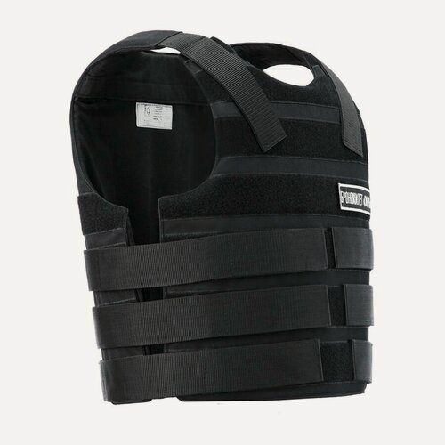 Изображение товара Бронежилет условно-скрытого ношения Бр1+С2 класса с круговой защитой чехла от холодного оружия, осколков и пуль ("Сфера-Бр1", черный, до 2,3 кг)