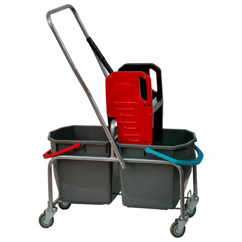Тележка уборочная Eco-Force 2 съемных ведра по 25 л отжим металлический каркас бесшумные колеса