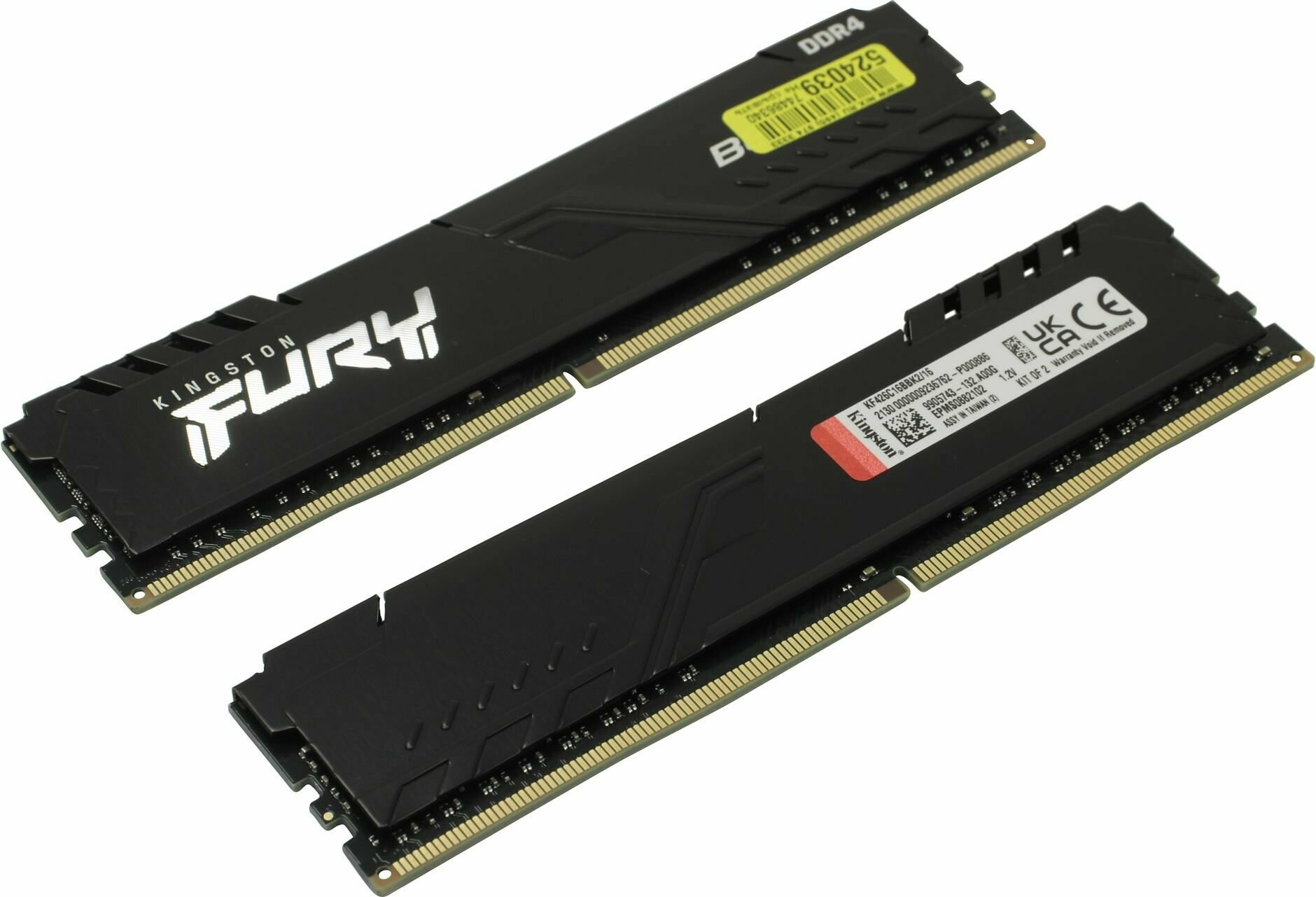 Оперативная память DDR4 2666/16Gb (2x8Gb) Kingston FURY Beast, KF426C16BBK2/16