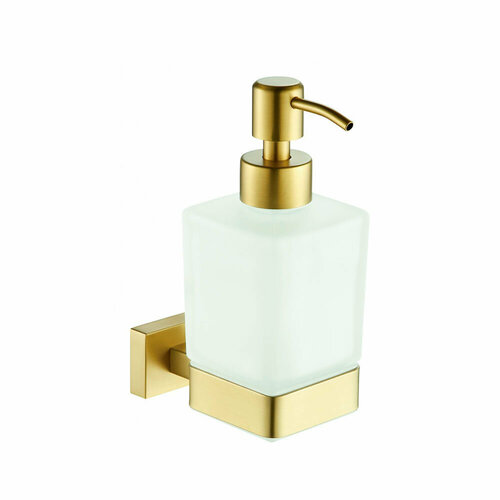 Дозатор для жидкого мыла настенный стеклянный Vieir V5007-S цвет матовое золото 3116₽