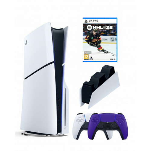 Приставка Sony Playstation 5 slim 1 Tb2-ой геймпадпурпурныйзарядноеNHL25 91588₽