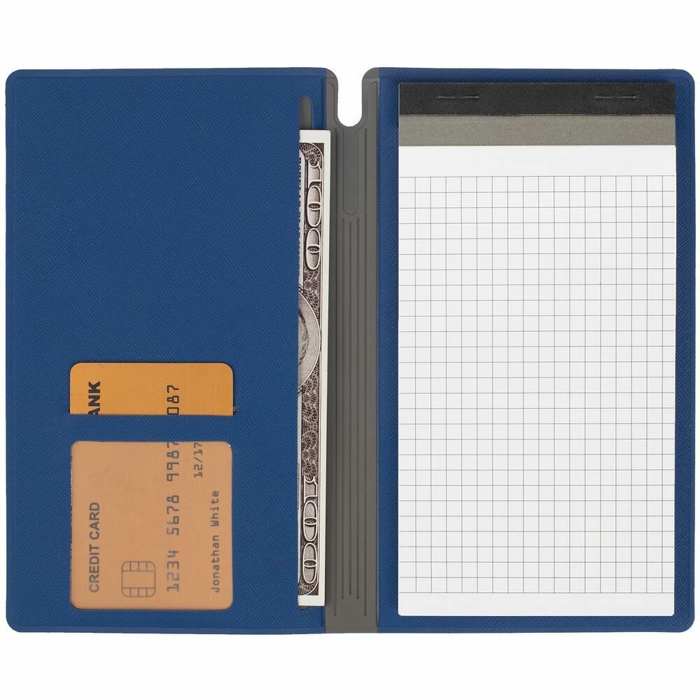 Блокнот Dual, в клетку, синий — фото 1