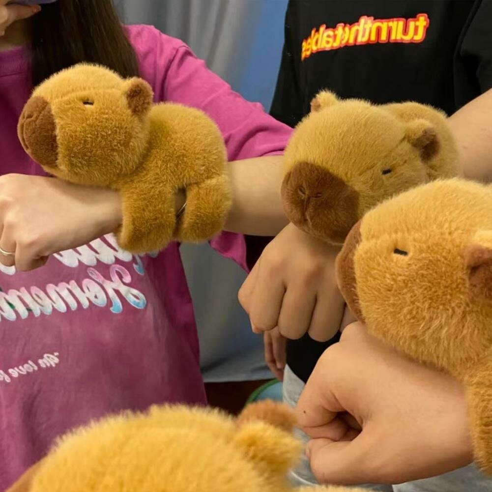Поддерживатель Руки Мягкая игрушка "Капибара" - браслет на руку, антистресс, коричневая