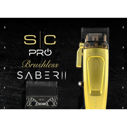 STYLECRAFT SABER 2 ПРОФЕССИОНАЛЬНАЯ БЕСПРОВОДНАЯ МОДУЛЬНАЯ МАШИНКА ДЛЯ СТРИЖКИ С ВЫСОКООБОРОТИСТЫМ ЦИФРОВЫМ БЕСЩЕТОЧНЫМ ДВИГАТЕЛЕМ Золотой цвет 3900000₽