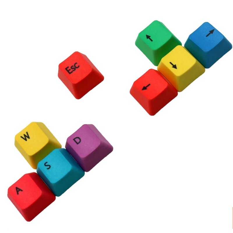 Сменные механические колпачки клавиатуры WASD OEM профиль PBT RGBY модификаторы 9 клавиш лазерная гравировка колпачки клавиш, as shown