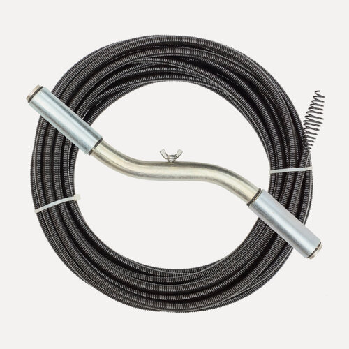 Изображение товара Спираль сантехническая (диам. 9 мм, длина 15 м.) с универсальной насадкой для труб диам. до 100 мм. Крокочист 51310-9-15