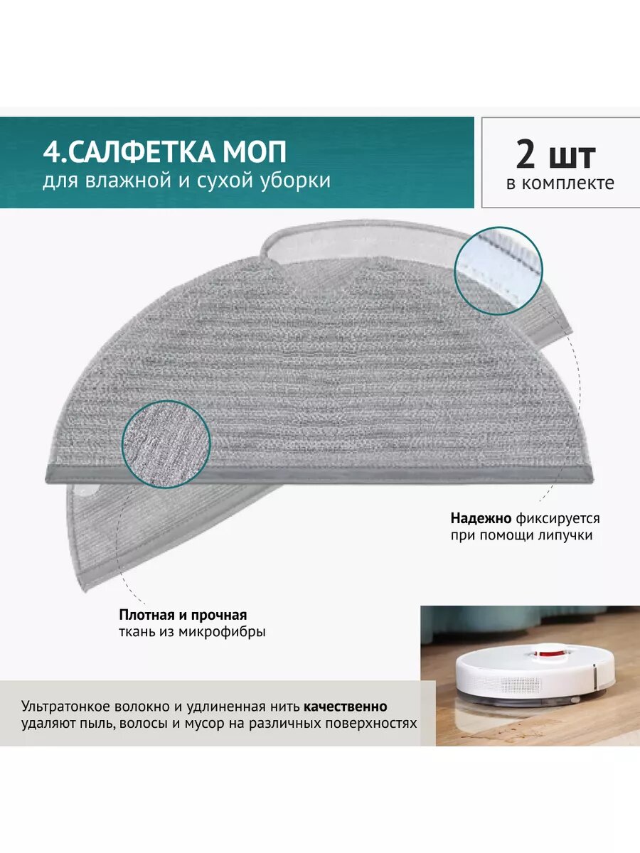 Комплект для робот-пылесоса Xiaomi, Mijia 1C,2C, Vacuum-Mop 2 — фото 1
