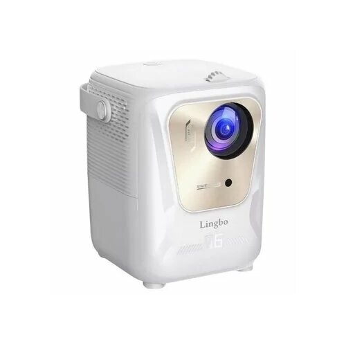 Портативный проектор Lingbo Play 06 1080p белый 4000lm Android с беспроводным управлением и штативом 8498₽