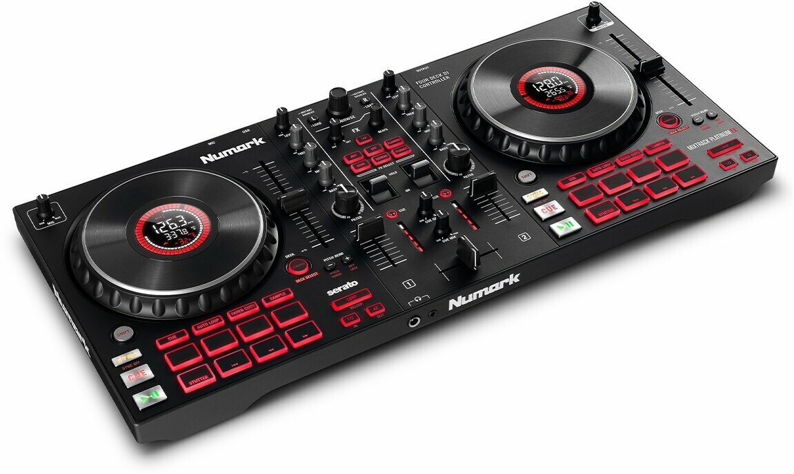 NUMARK Mixtrack Platinum FX, DJ-контроллер для Serato, 4 деки, эффекты, фильтры, дисплеи джогов — фото 1