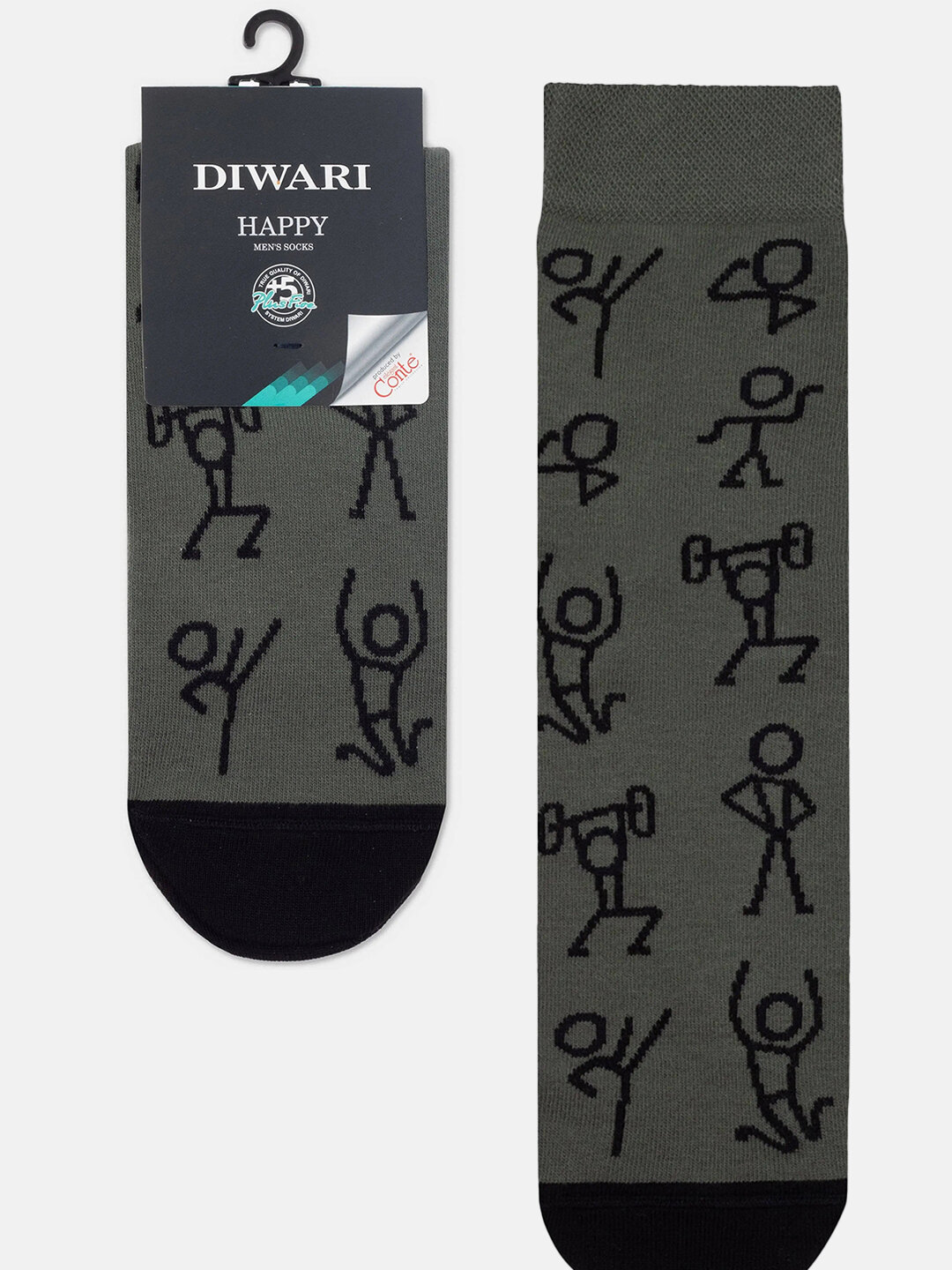 Носки Diwari HAPPY, размер 27(42-43), хаки