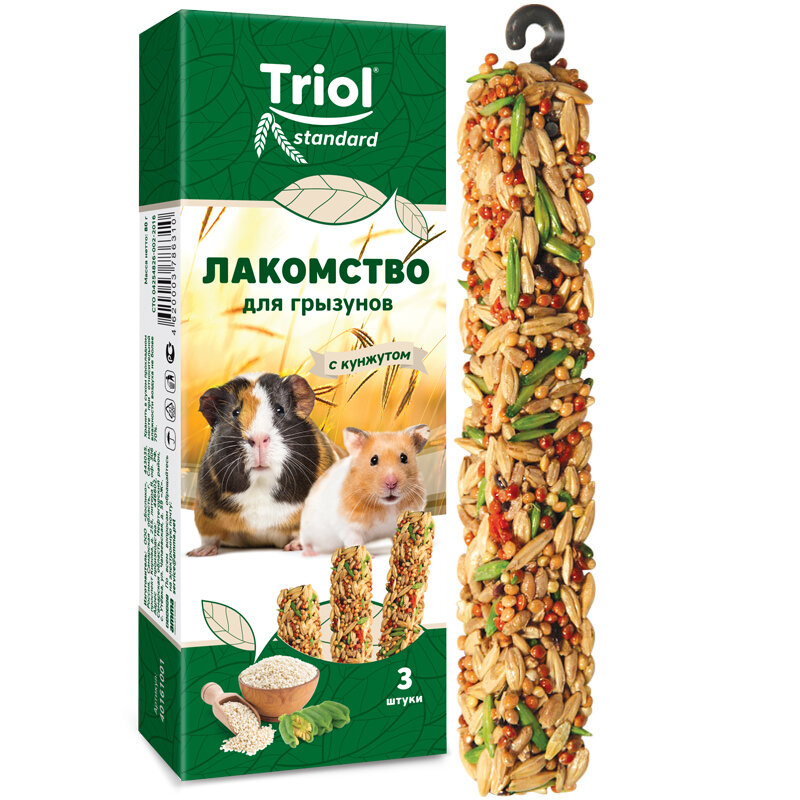 Лакомство для хомяка и других грызунов Triol с кунжутом (уп. 3 шт) 80г