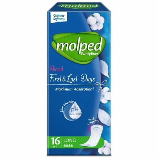 Прокладки женские MOLPED first&last days, ежедневные, 16 шт