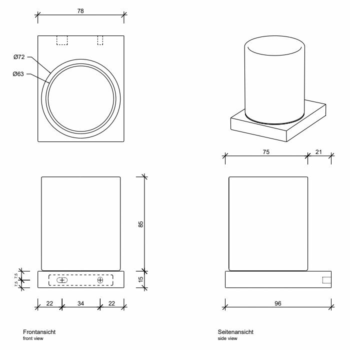 Стакан Decor Walther Contract настенный хром - фото №2