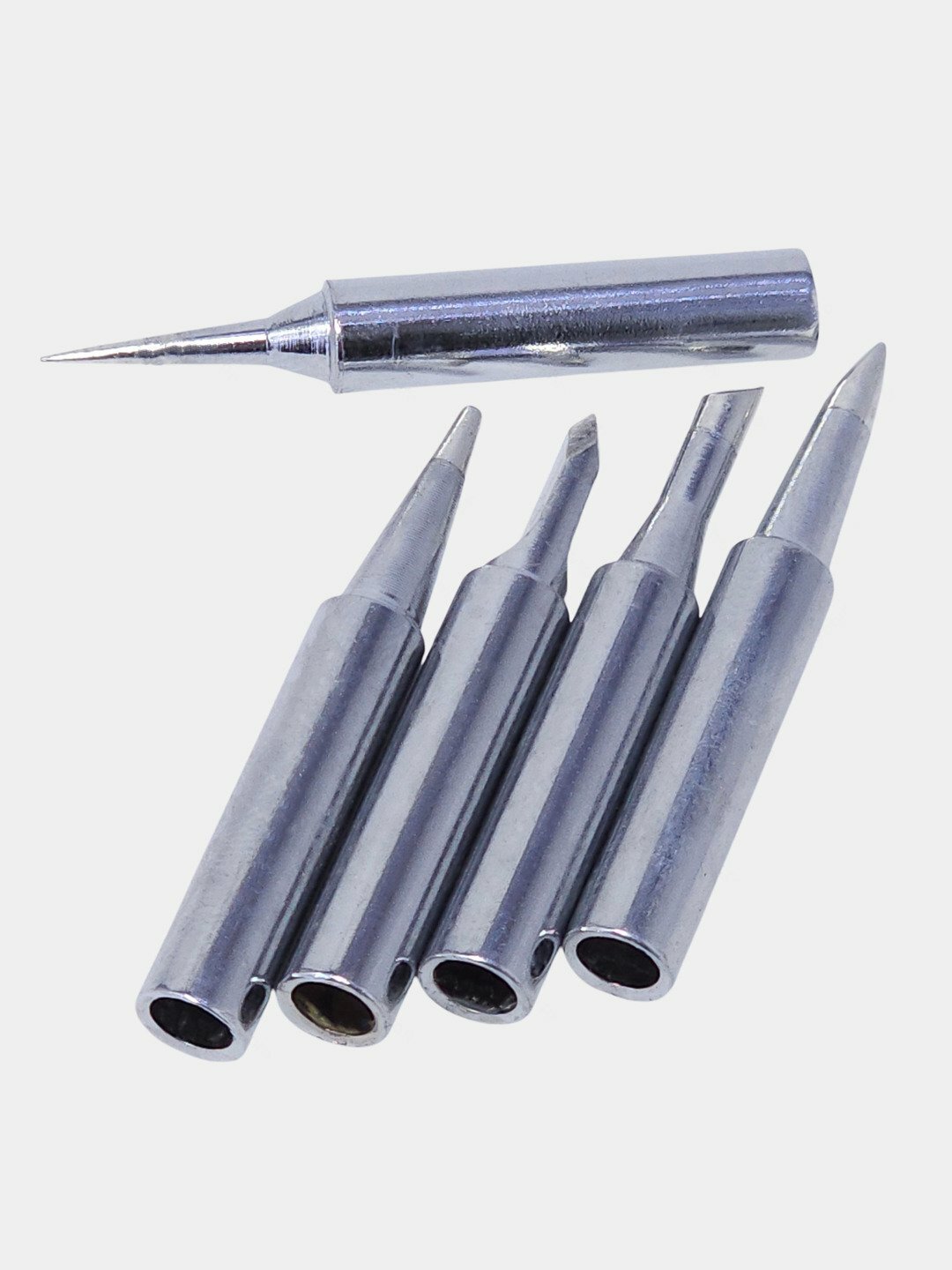 Жало паяльника 936/937/938/969/852, набор 5 шт, магнитный сплав, сталь, медь — фото 1