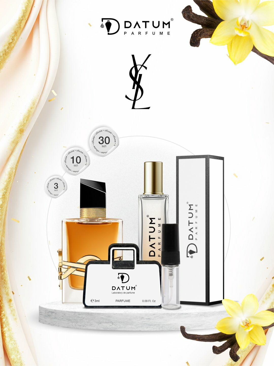 Духи Datum Parfume Libre, женские, 3 мл, флакон с дозатором,