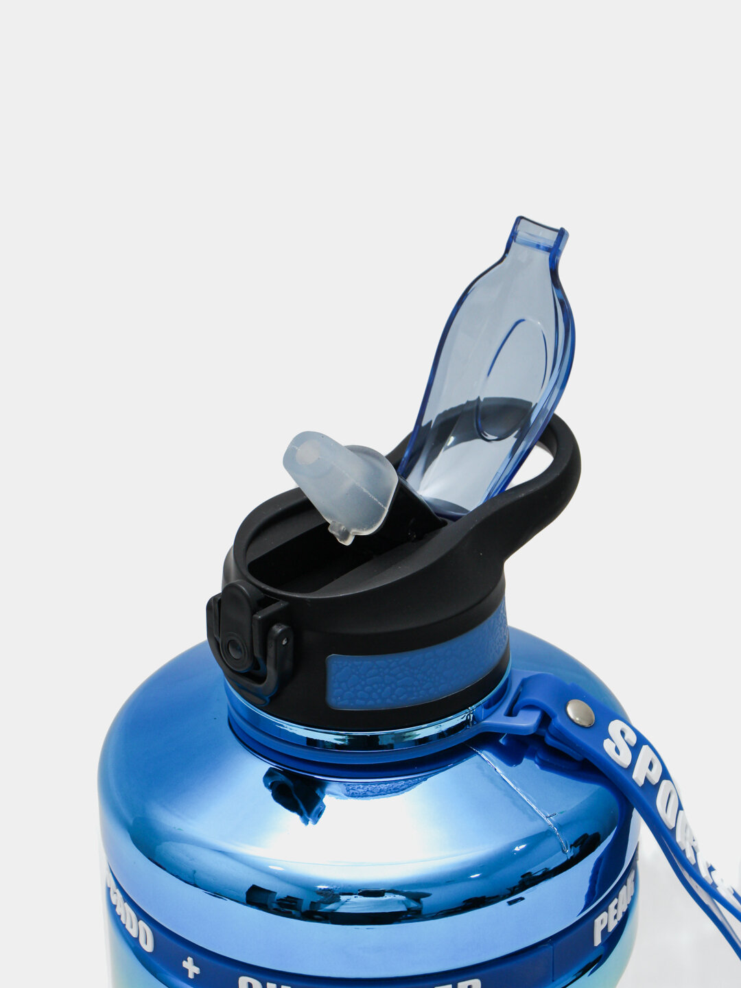 Шейкер-бутылка, для протеина и коктейлей, 2020ml, с трубочкой — фото 1