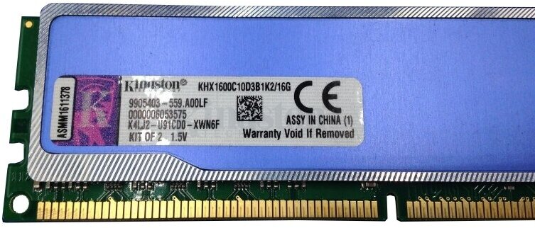 Оперативная память Kingston Оперативная память Kingston KHX1600C10D3B1K2/16G 8GB (1 планка)