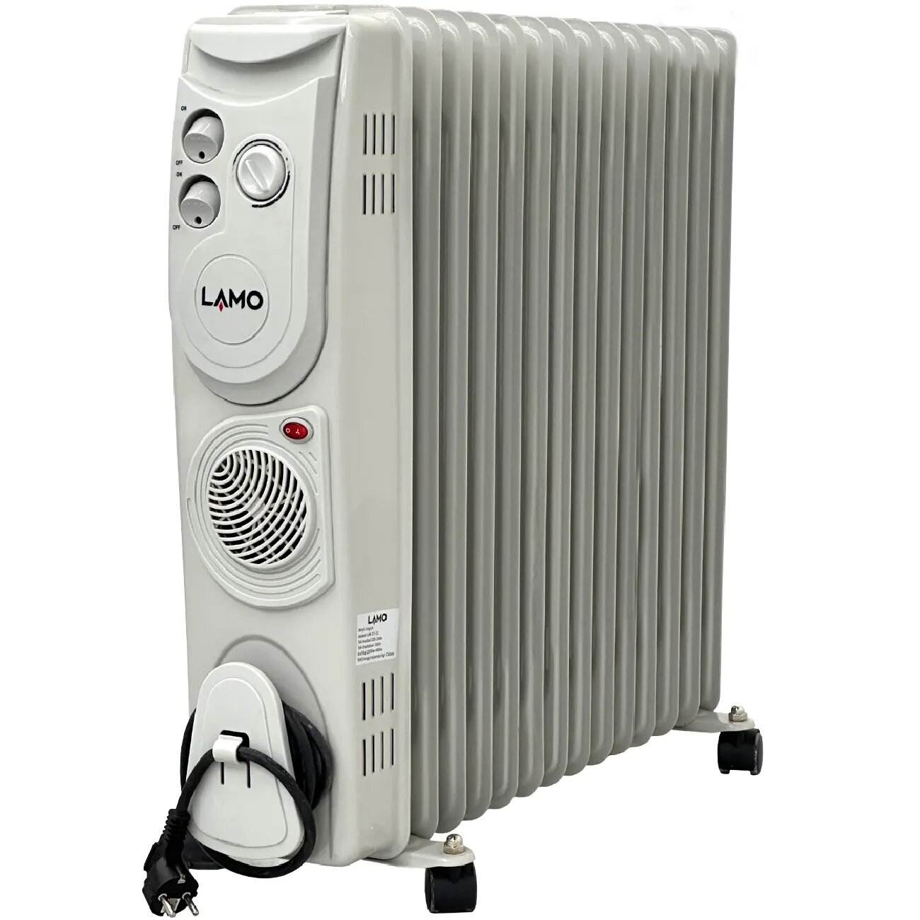 Масляный радиатор Lamo LM-23-13, Влагозащитный корпус, радиатор, 2000 Вт, 1 г, 10 кв