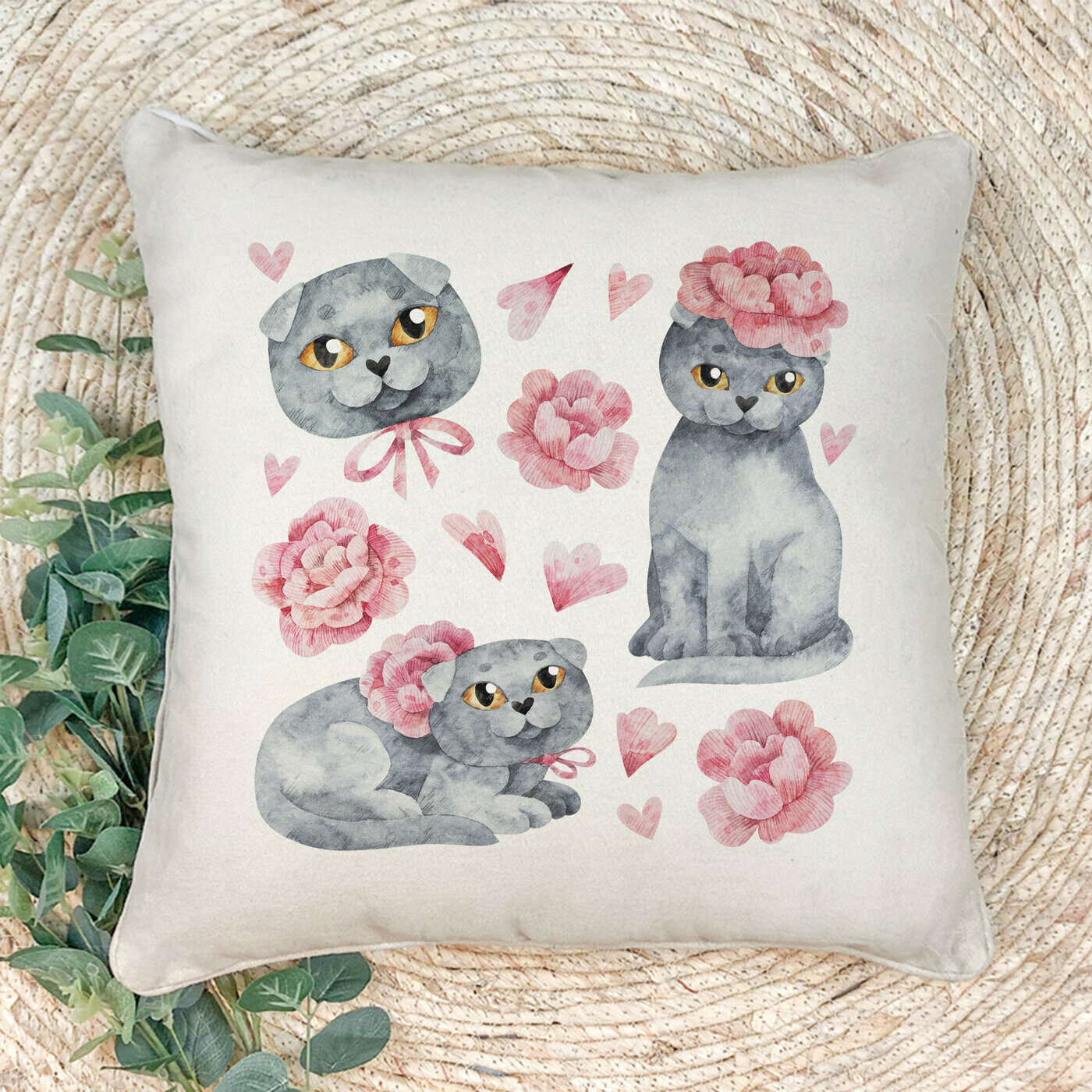 Наволочка для декоративной подушки Gerasim "Вислоушик", 41х41 см, эко-ткань хлопок/полиэфир