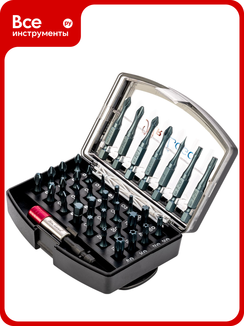 Набор торсионных бит 35 бит + магнитный держатель Mr. Logo D010GMT-36