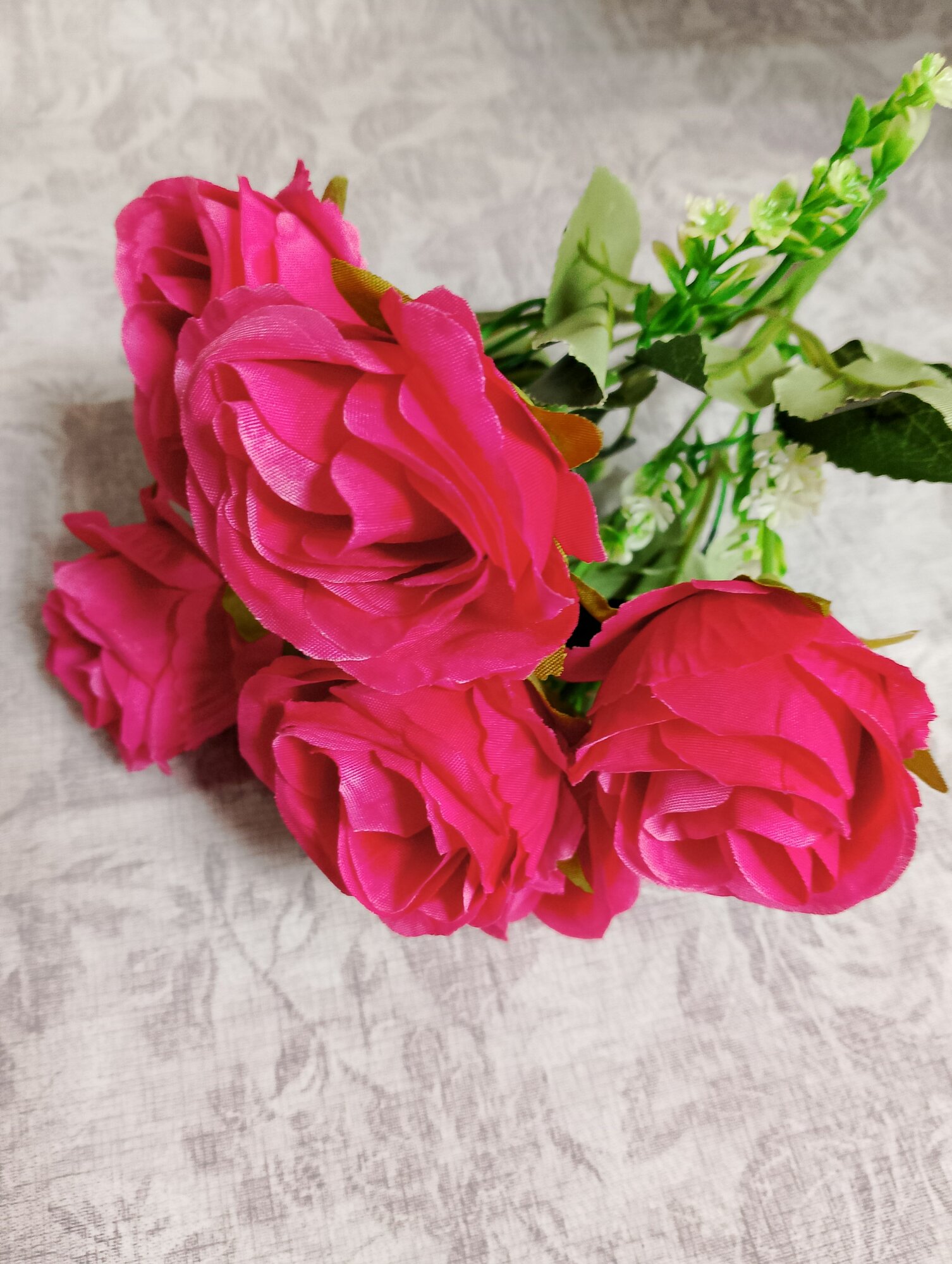 Искусственные цветы Букет роз 35 см Цвет розовый. Для интерьера.