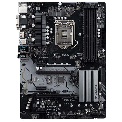 материнская плата asrock z390 pro4 retail Материнская плата ASRock Z390 Pro4 Retail