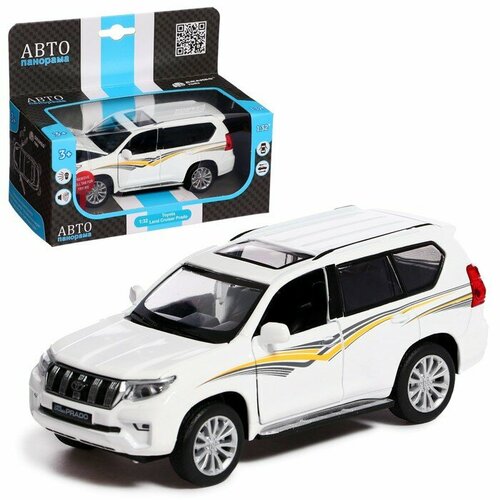 Машина металлическая Land Cruiser Prado 1:32, свет и звук, открываются двери, капот, багаж, инерция машина toyota land cruiser prado полиция 12 см серебристая металл инерция технопарк prado p