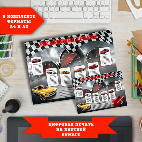 Расписание уроков Печатник Школьное 8 А3 и А4 картон 2 шт 678₽