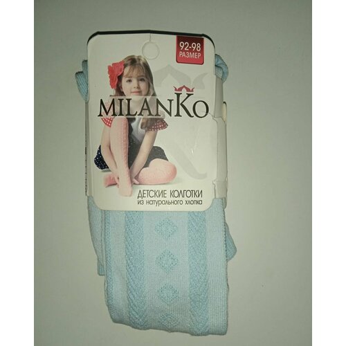 фото Колготки milanko для девочек, классические, размер 92-98, голубой