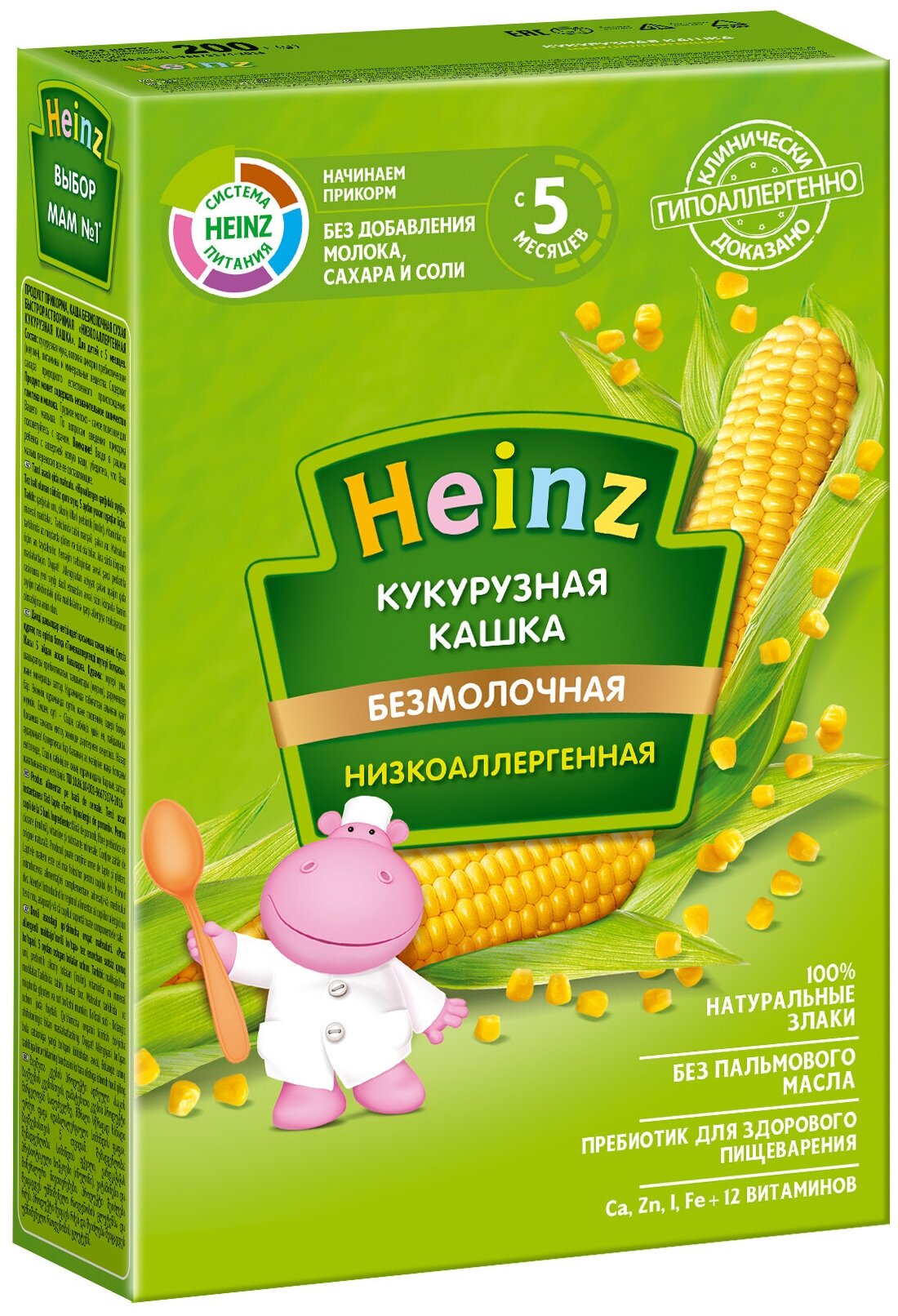 Каша HEINZ кукурузная низкоаллергенная, 200г