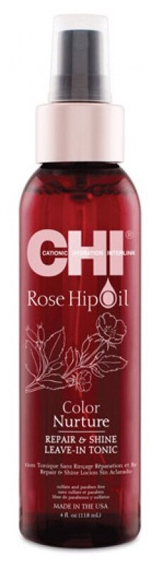 CHI Rose Hip Oil Несмываемый тоник для блеска и восстановления волос, 118 г, 118 мл, аэрозоль