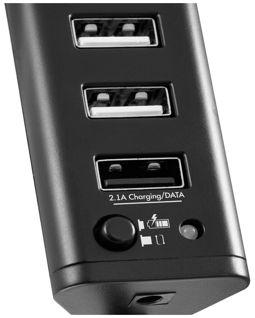 Разветвитель USB Ginzzu GR-315UAB 7 портов (1xUSB 3.0 + 6xUSB 2.0 + адаптер) черный