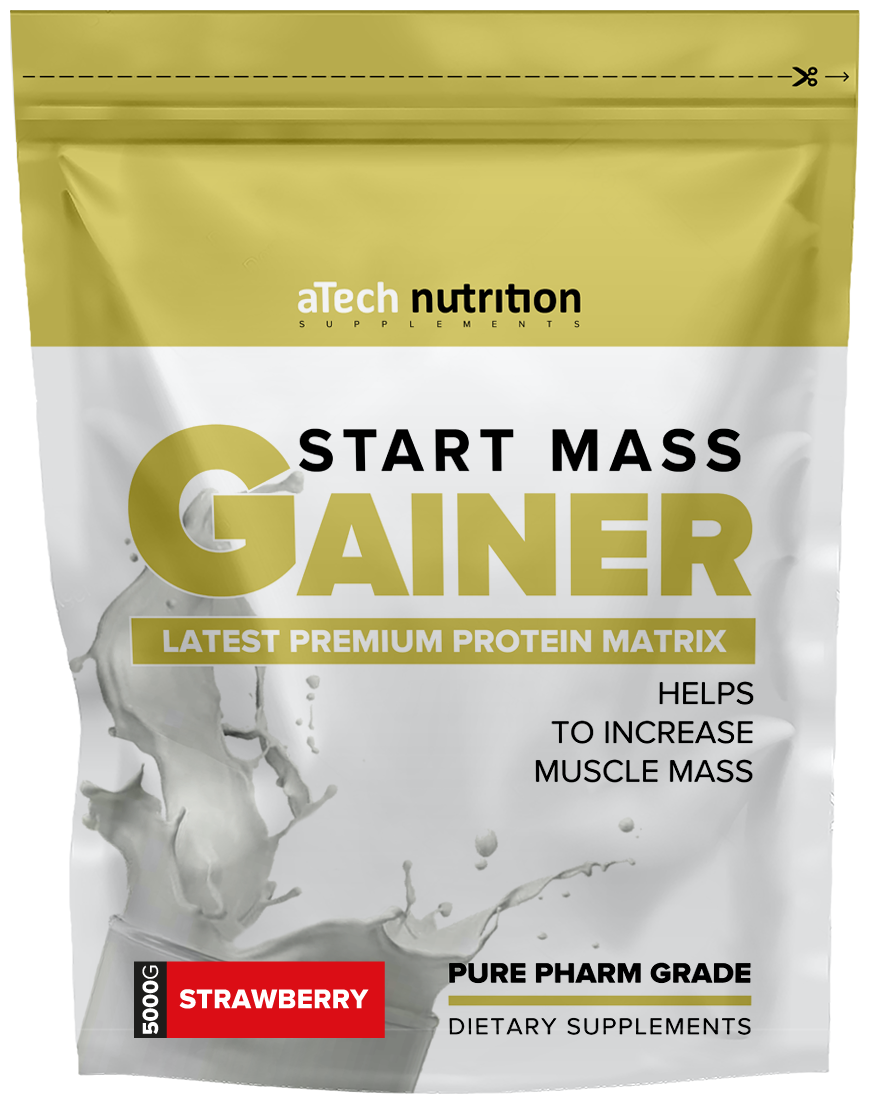 Гейнер aTech Nutrition Gainer Start Mass (5 кг), клубника