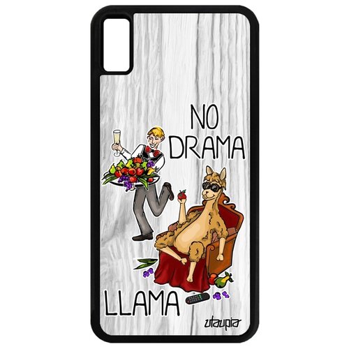 фото Чехол для смартфона apple iphone xs max, "no drama lama" комичный лама без напрягов utaupia