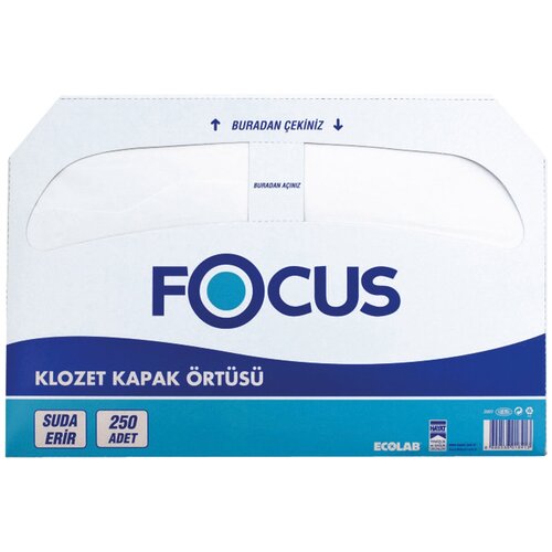 Одноразовые бумажные покрытия на унитаз Focus, 1сл, 37*44см, 250шт., белые, 10 шт.