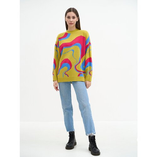 фото Свитер melle, размер one size, желтый