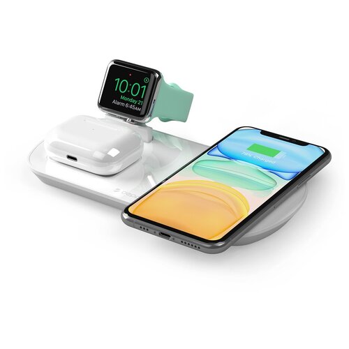 фото Зарядная док станция беспроводная apple watch / iphone / airpods 3-в-1, 17,5 вт deppa