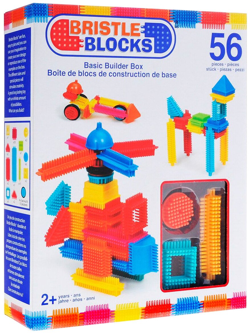 Конструктор игольчатый в коробке Bristle Blocks (Battat), 56 деталей