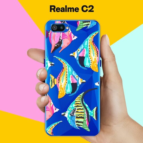 Силиконовый чехол на realme C2 Рыбы / для Реалми Ц2 силиконовый чехол розы на белом на realme c2 реалми с2