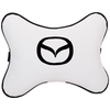 Vital Technologies Подушка на подголовник с логотипом автомобиля MAZDA Экокожа / Молочный - изображение