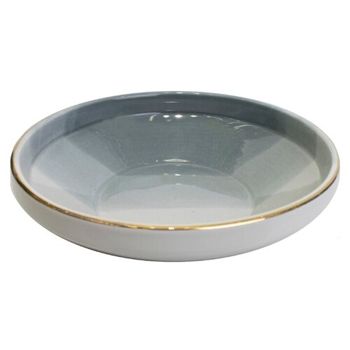 фото Глубокая тарелка акварель, полупорционная, серый, 18х4х18 см, marma mm-plt-26