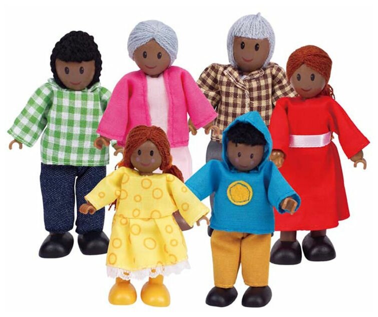 Набор мини-кукол Hape Счастливая афроамериканская семья (E3501_HP)